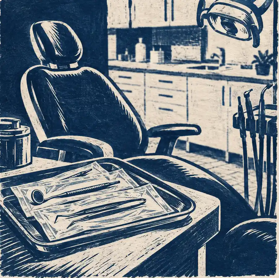 Illustration of dental practices equipment and workspace